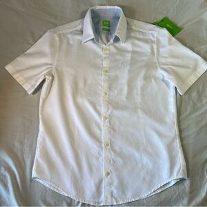 Hugo Boss C-Bustai White Short Sleeve Logo Mens Sz M Shirt New w/tag